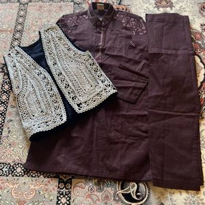 Pakistani Boys Khurta with Charma small coat